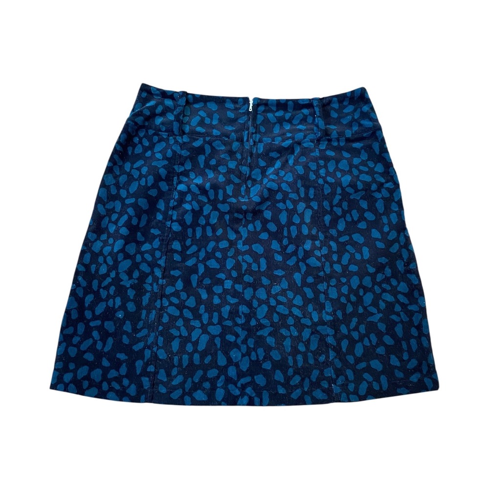 HearT Women's Size‎ S Corduroy Mini Skirt Blue Abstract Print Pockets Casual